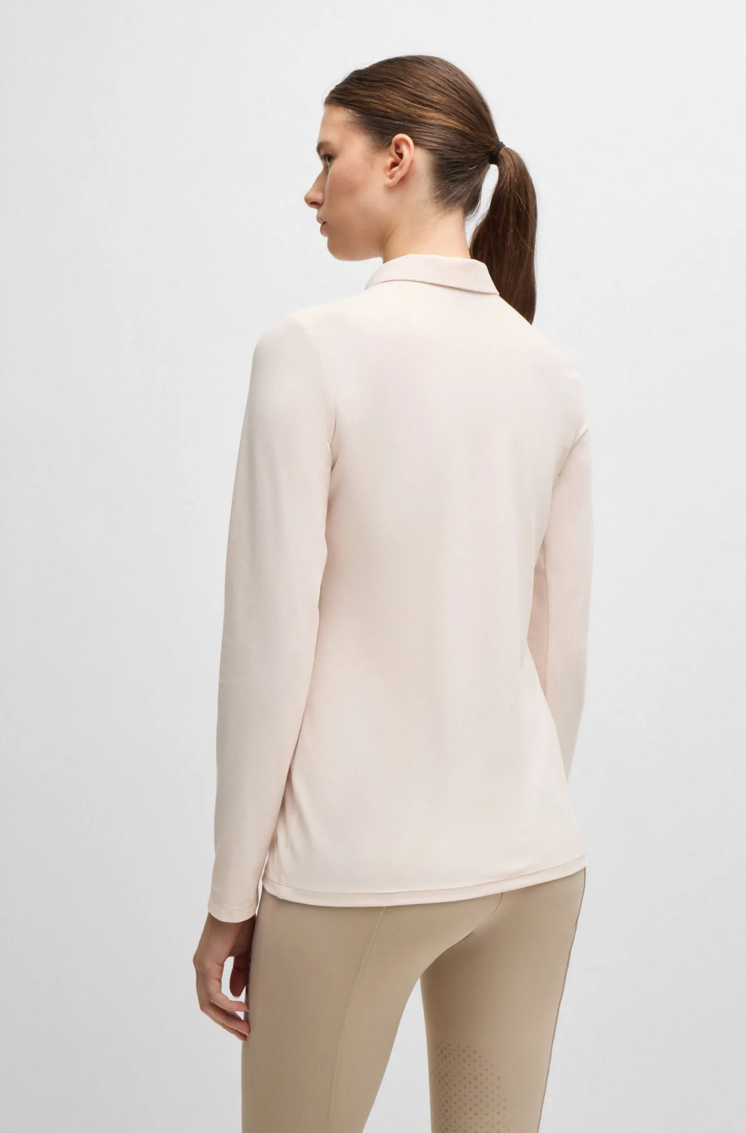 Reitsport-Trainingsshirt aus Stretch-Piqué