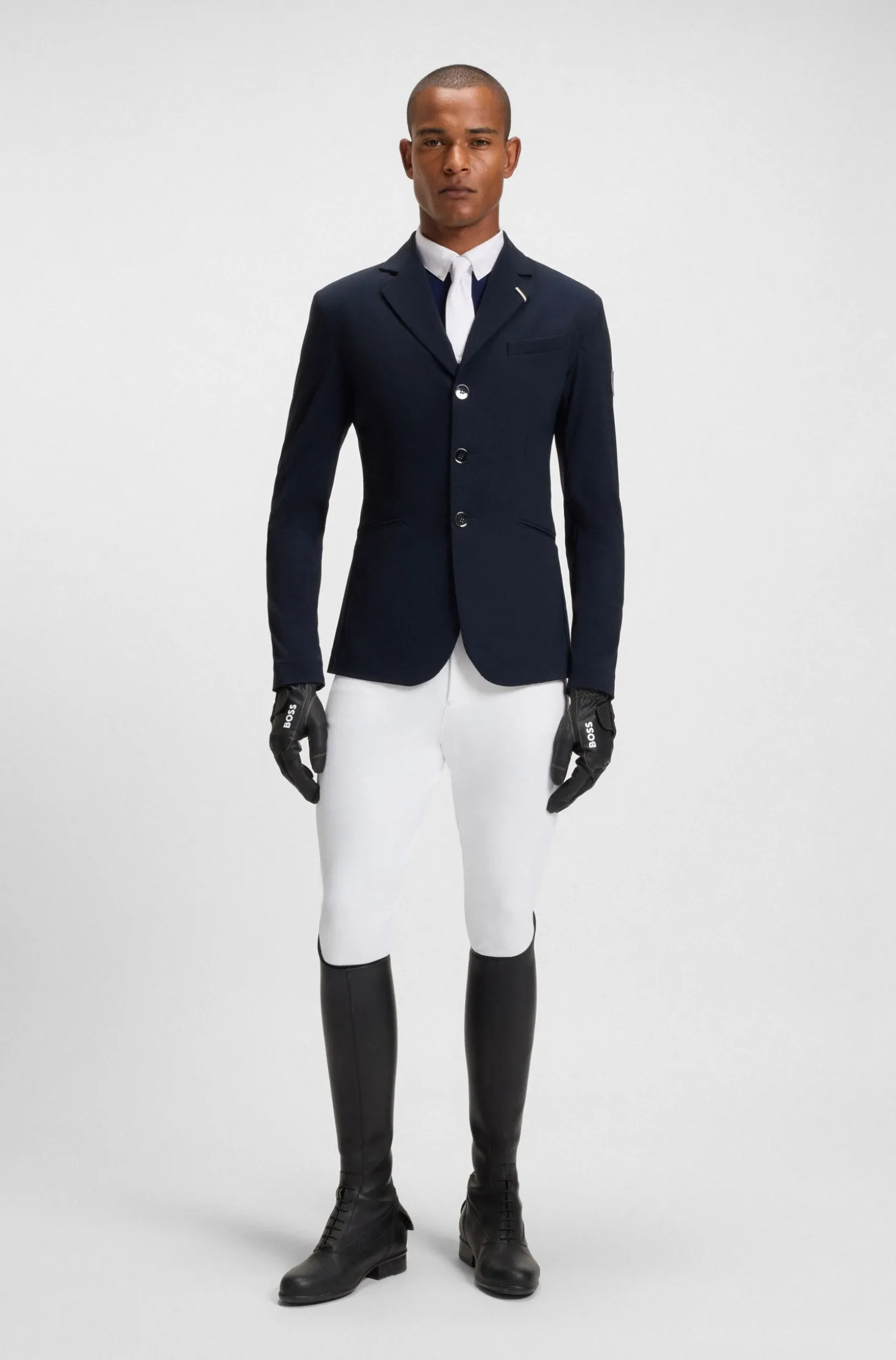Reitsport-Turnierhemd mit Kontrastdetails
