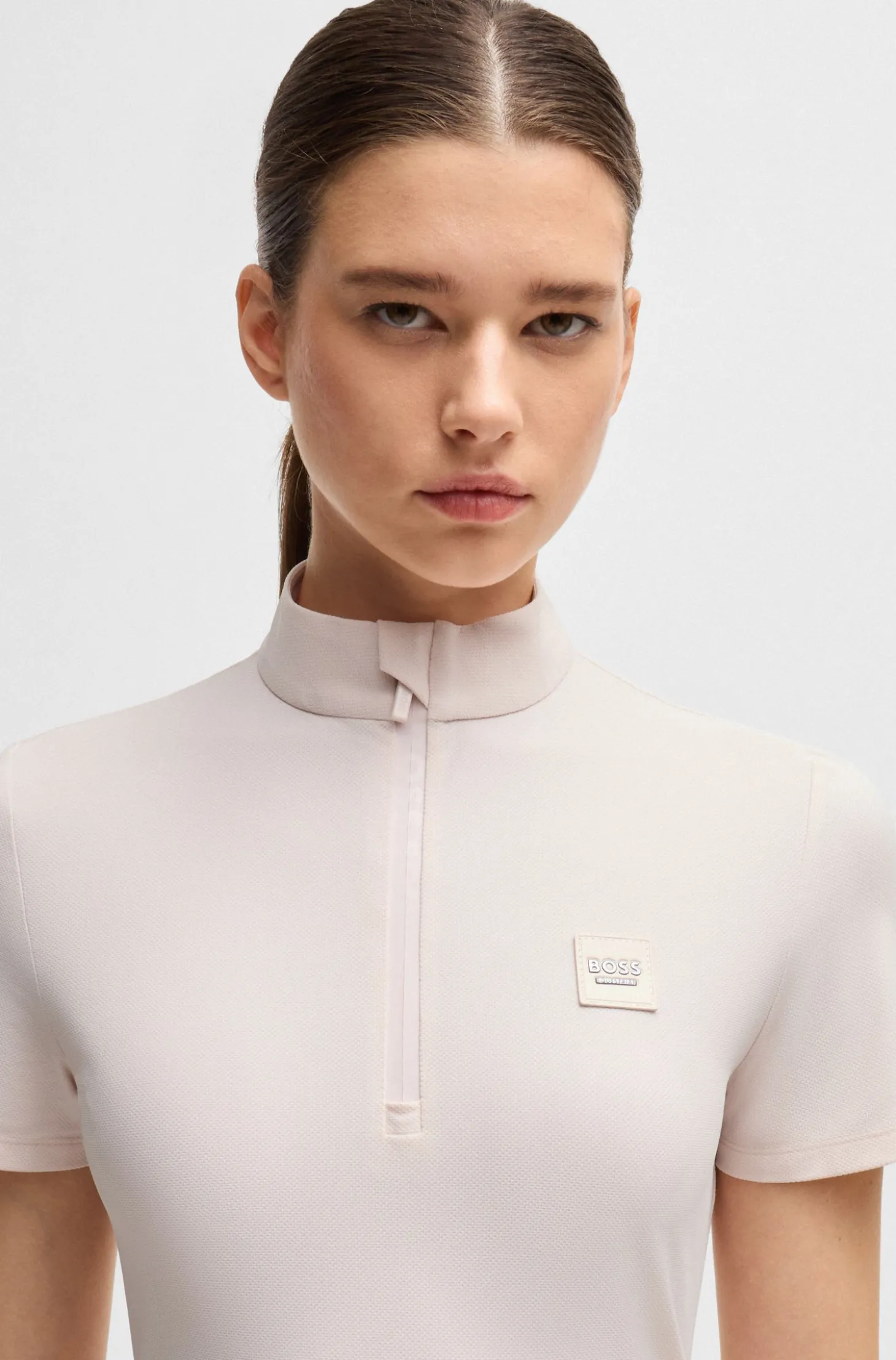 Reitsport-Turniershirt aus geripptem Stretch-Gewebe