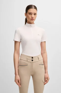 Reitsport-Turniershirt aus geripptem Stretch-Gewebe