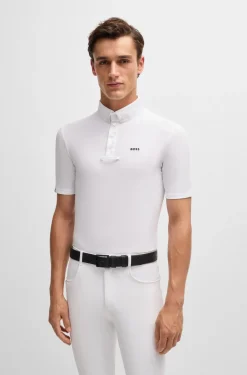 Reitsport-Turniershirt aus Stretch-Piqué