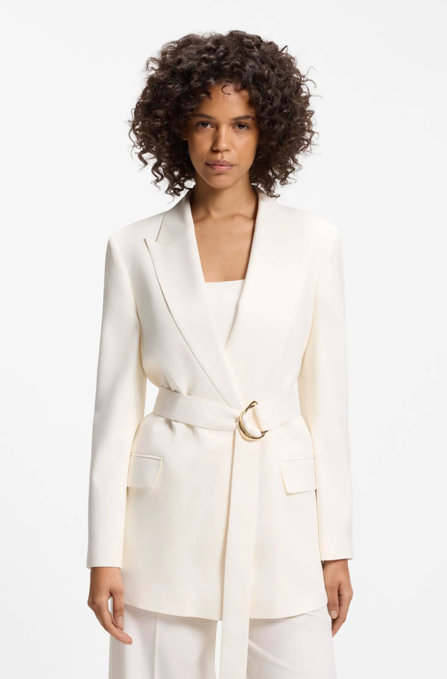 Relaxed Blazer mit D-Ring-Gürtel