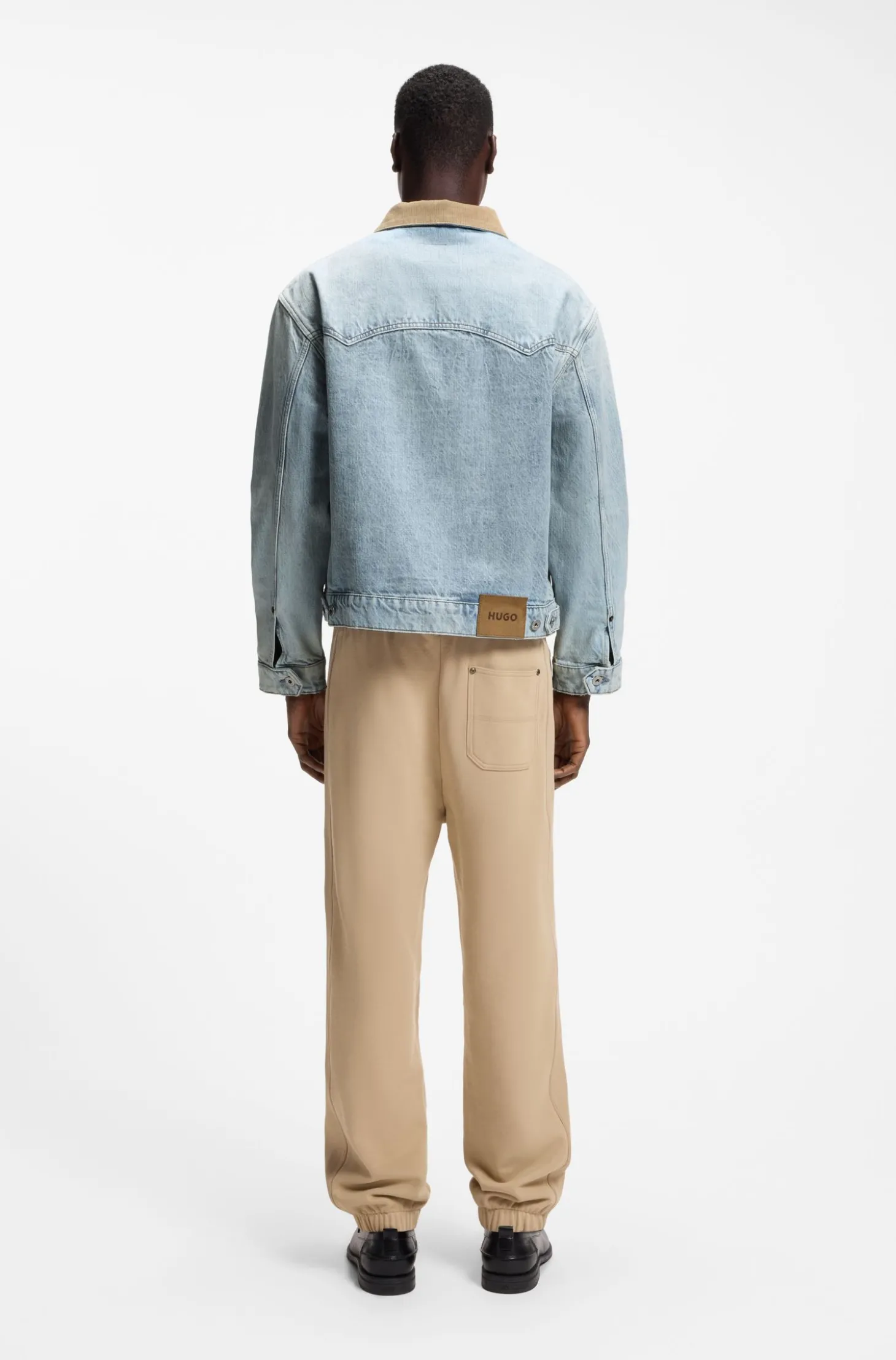 Relaxed-Fit Baumwolljacke mit Cordkragen