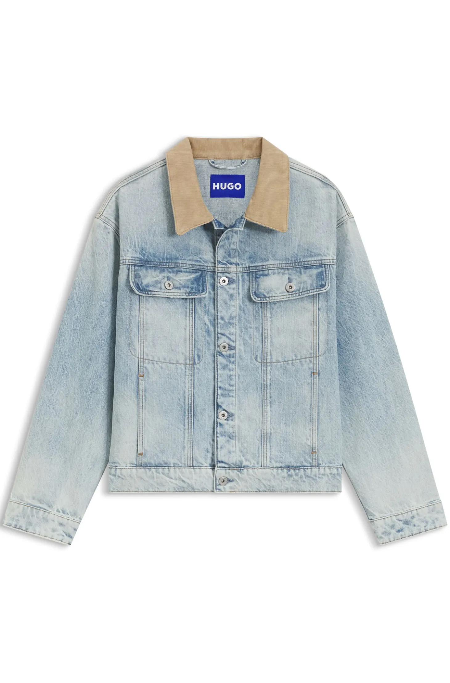 Relaxed-Fit Baumwolljacke mit Cordkragen