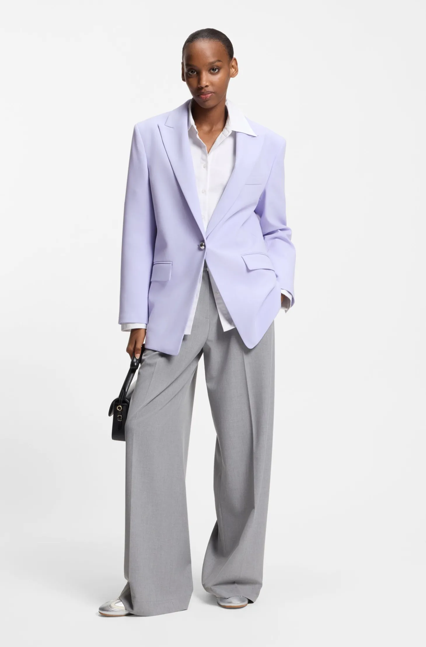 Relaxed-Fit Blazer aus elastischem Gewebe