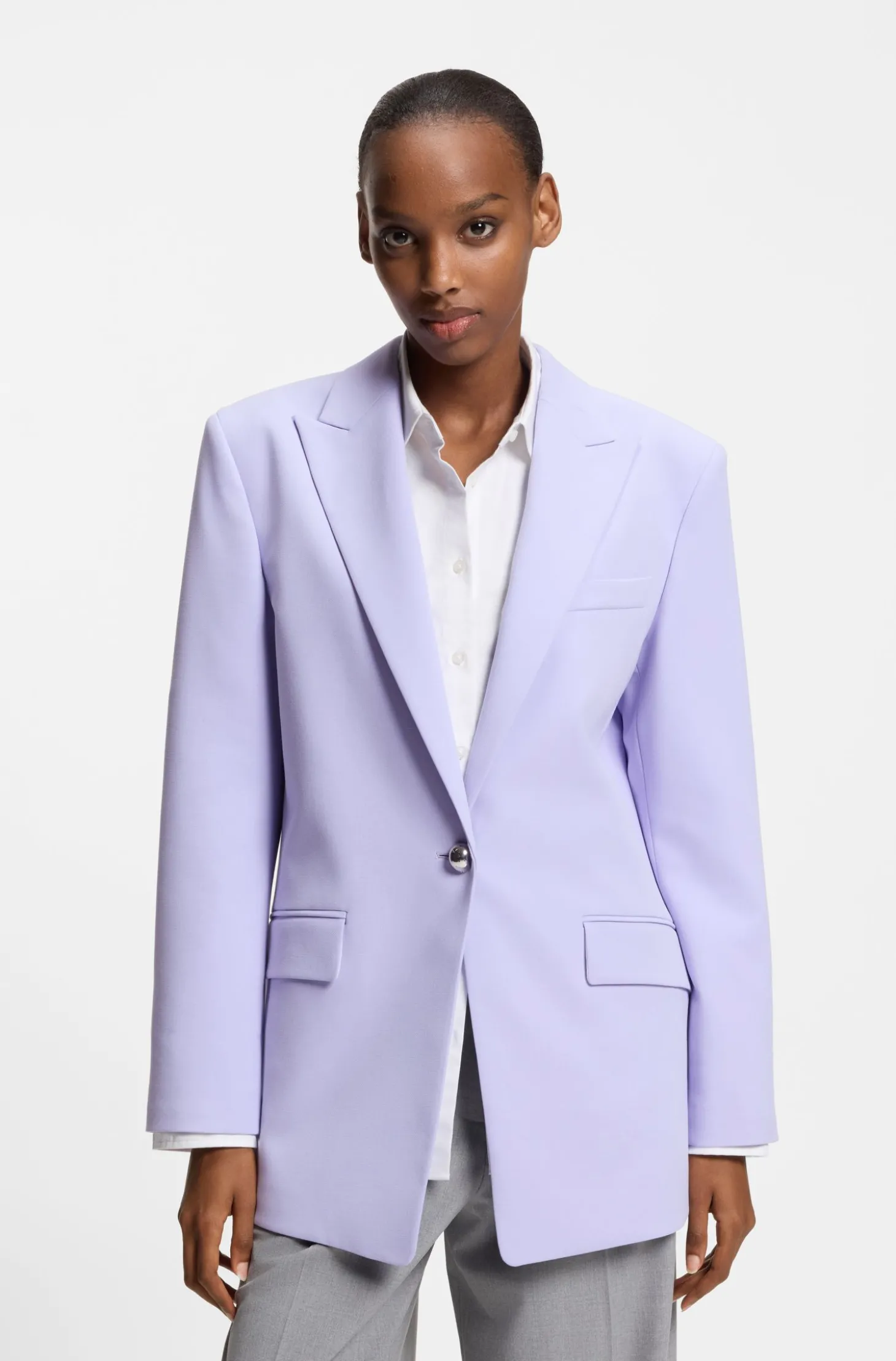 Relaxed-Fit Blazer aus elastischem Gewebe