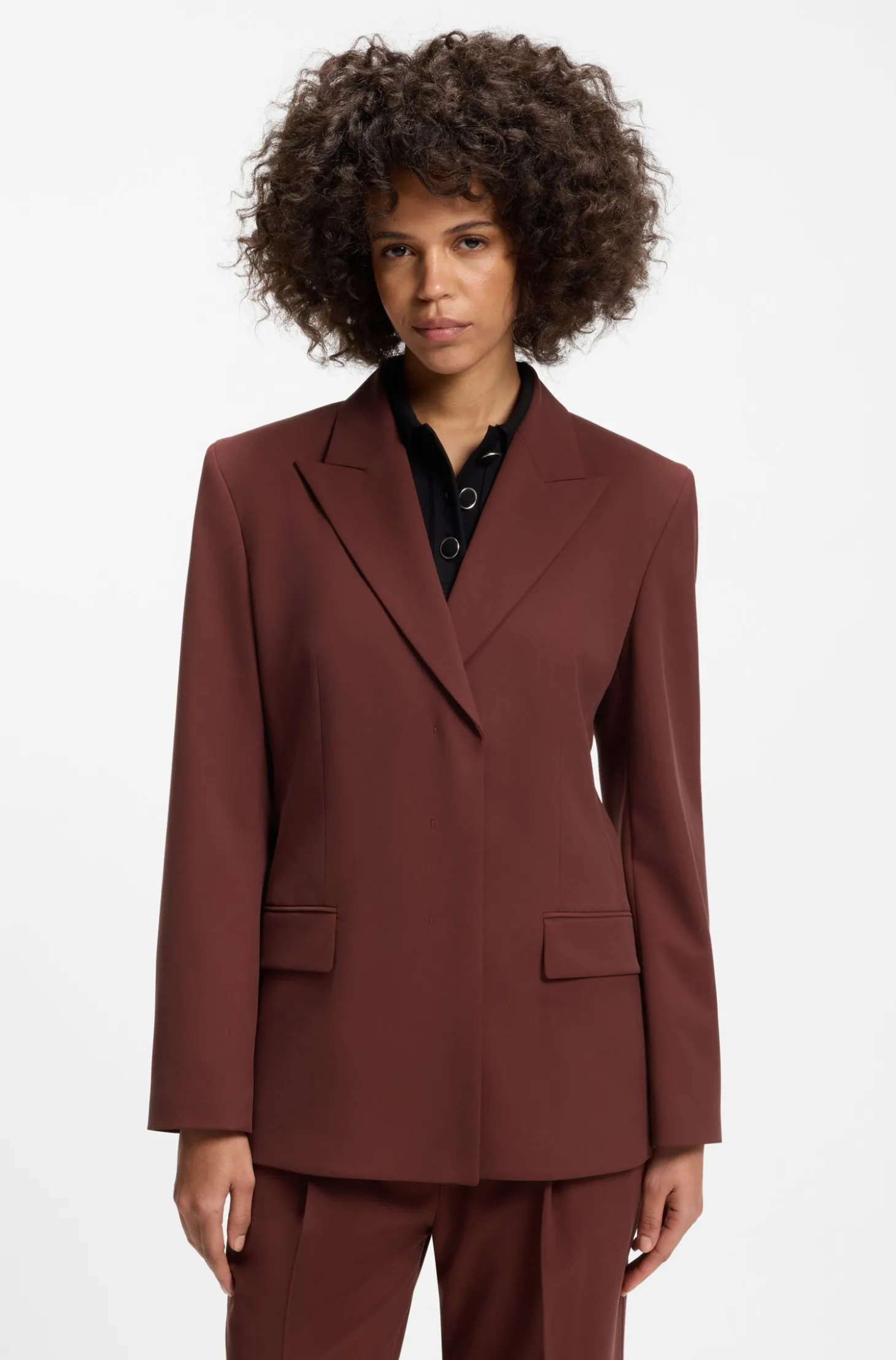 Relaxed-Fit Blazer aus elastischem Gewebe