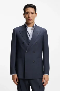 Relaxed-Fit Blazer aus fein gemusterter Schurwolle