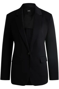 Relaxed-Fit Blazer aus knitterfreiem Stretch-Jersey