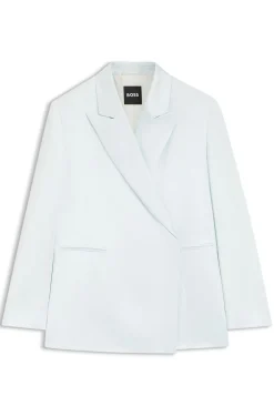 Relaxed-Fit Blazer aus Satin mit verdecktem Verschluss