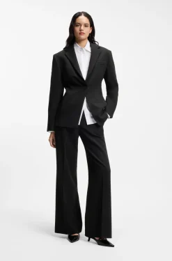 Relaxed-Fit Blazer aus Seersucker mit Kettengürtel