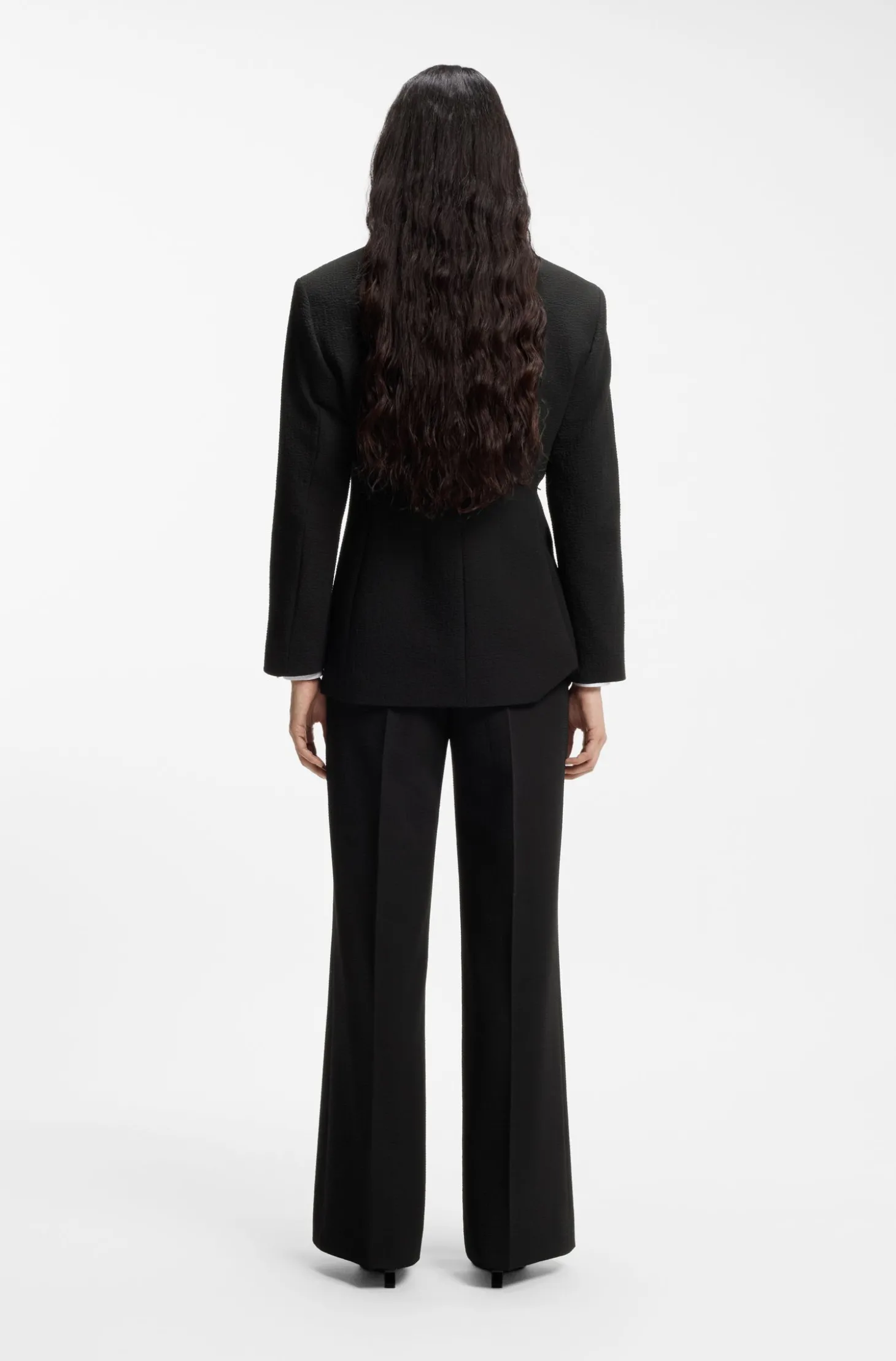 Relaxed-Fit Blazer aus Seersucker mit Kettengürtel