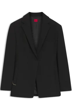 Relaxed-Fit Blazer aus Seersucker mit Kettengürtel