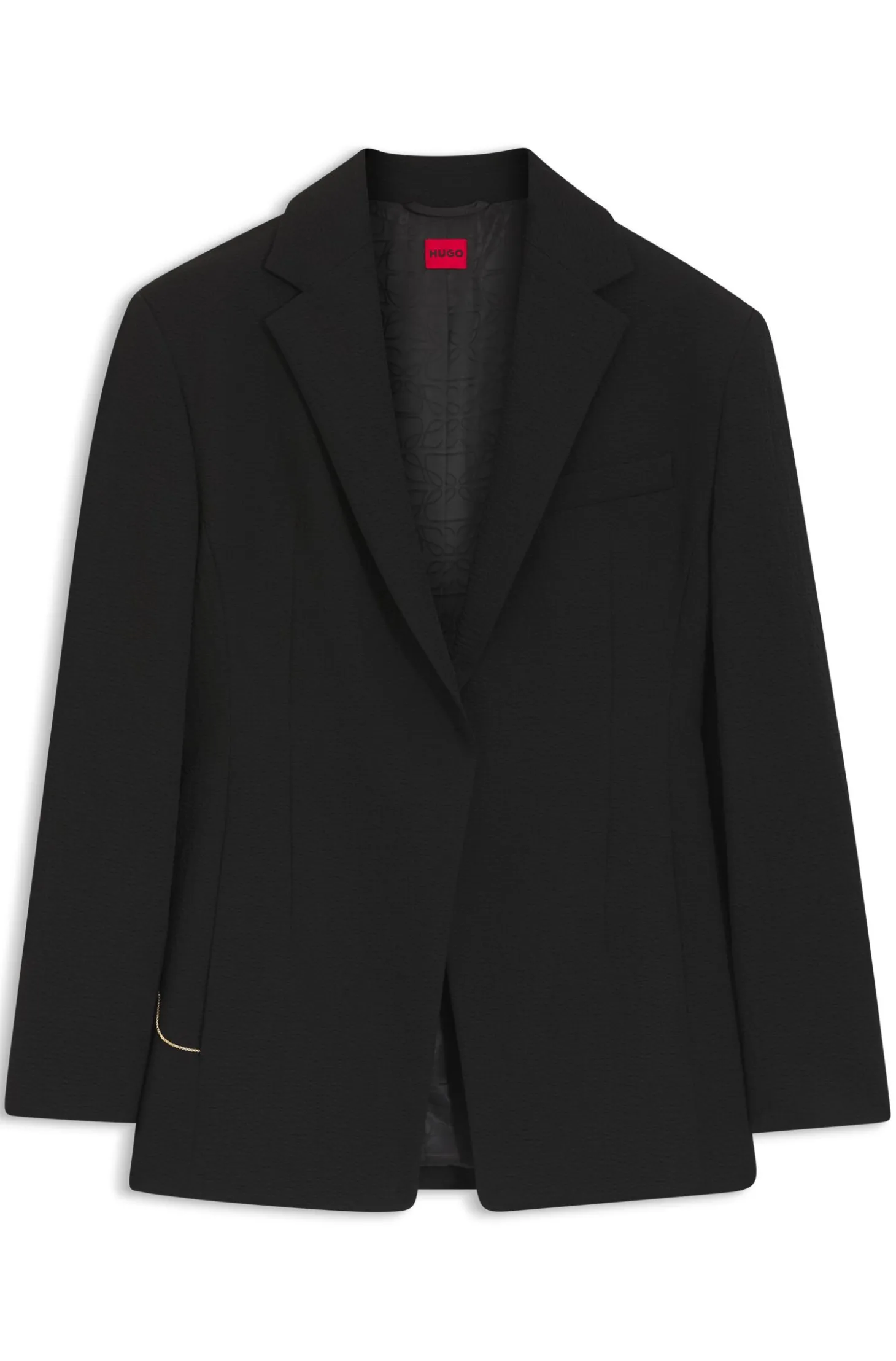 Relaxed-Fit Blazer aus Seersucker mit Kettengürtel