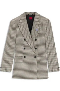 Relaxed-Fit Blazer mit filigranem Hahnentritt-Muster