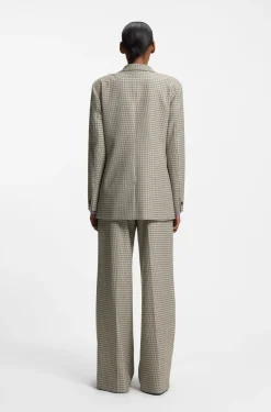 Relaxed-Fit Blazer mit filigranem Hahnentritt-Muster
