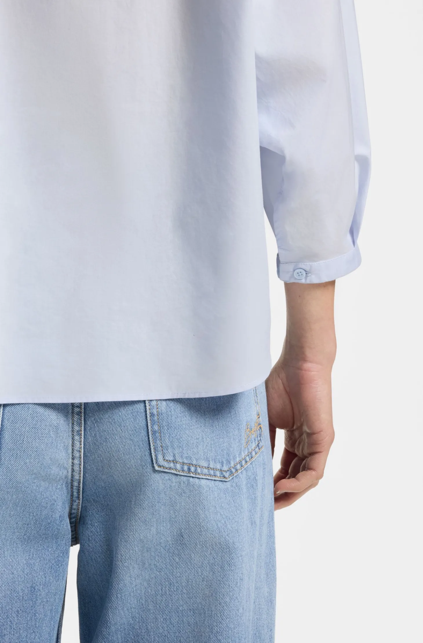 Relaxed-Fit Bluse aus Baumwoll-Popeline mit Kimonoärmeln