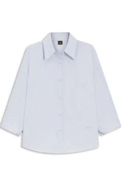 Relaxed-Fit Bluse aus Baumwoll-Popeline mit Kimonoärmeln
