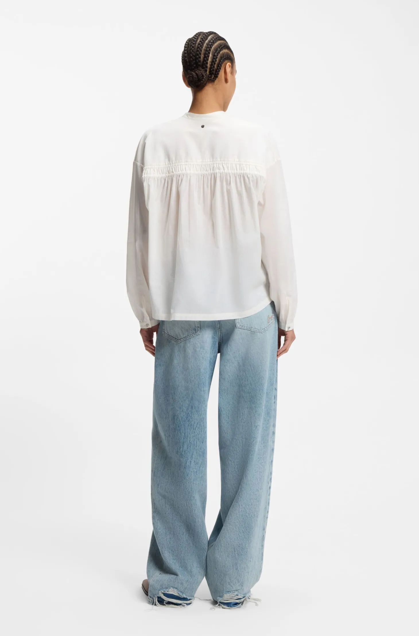 Relaxed-Fit Bluse aus Baumwoll-Voile