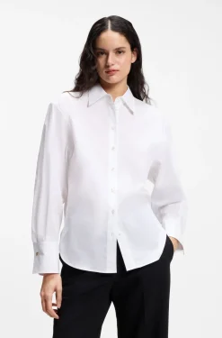 Relaxed-Fit Bluse aus Baumwolle mit Stack-Logo Manschettenknöpfen