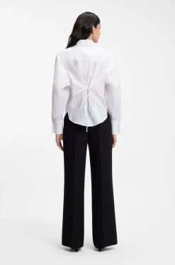 Relaxed-Fit Bluse aus Baumwolle mit Stack-Logo Manschettenknöpfen