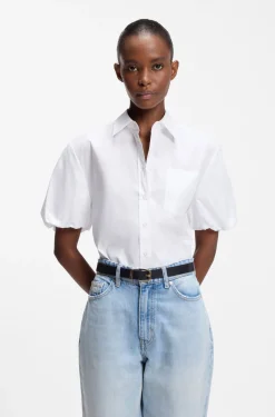 Relaxed-Fit Bluse aus Baumwoll-Popeline