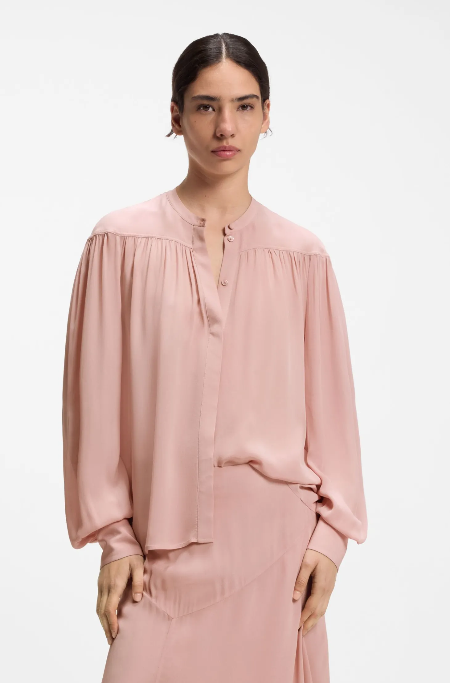 Relaxed-Fit Bluse aus Crêpe de Chine