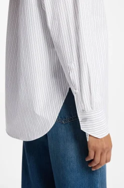 Relaxed-Fit Bluse aus gestreifter Baumwoll-Popeline