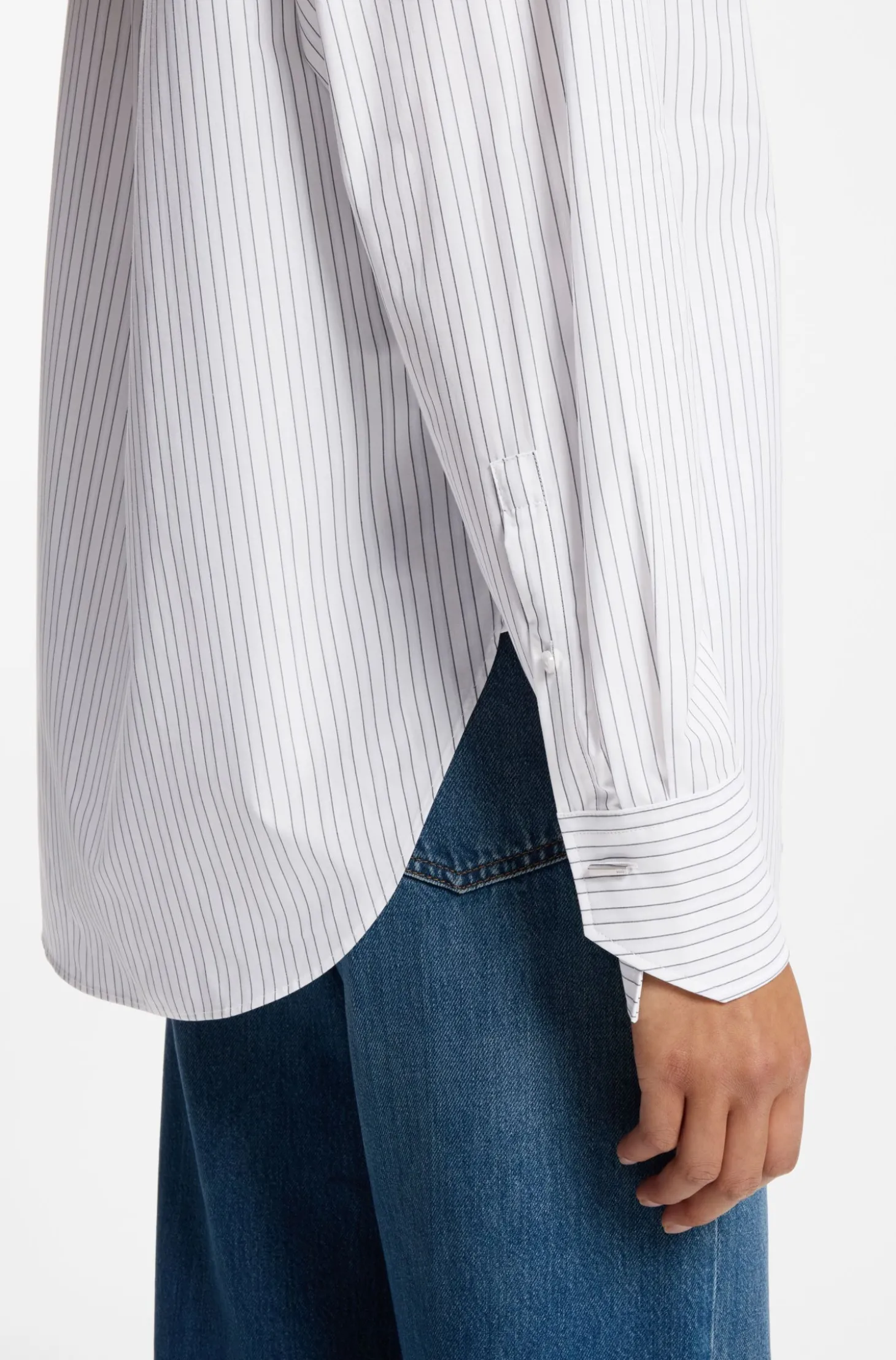 Relaxed-Fit Bluse aus gestreifter Baumwoll-Popeline