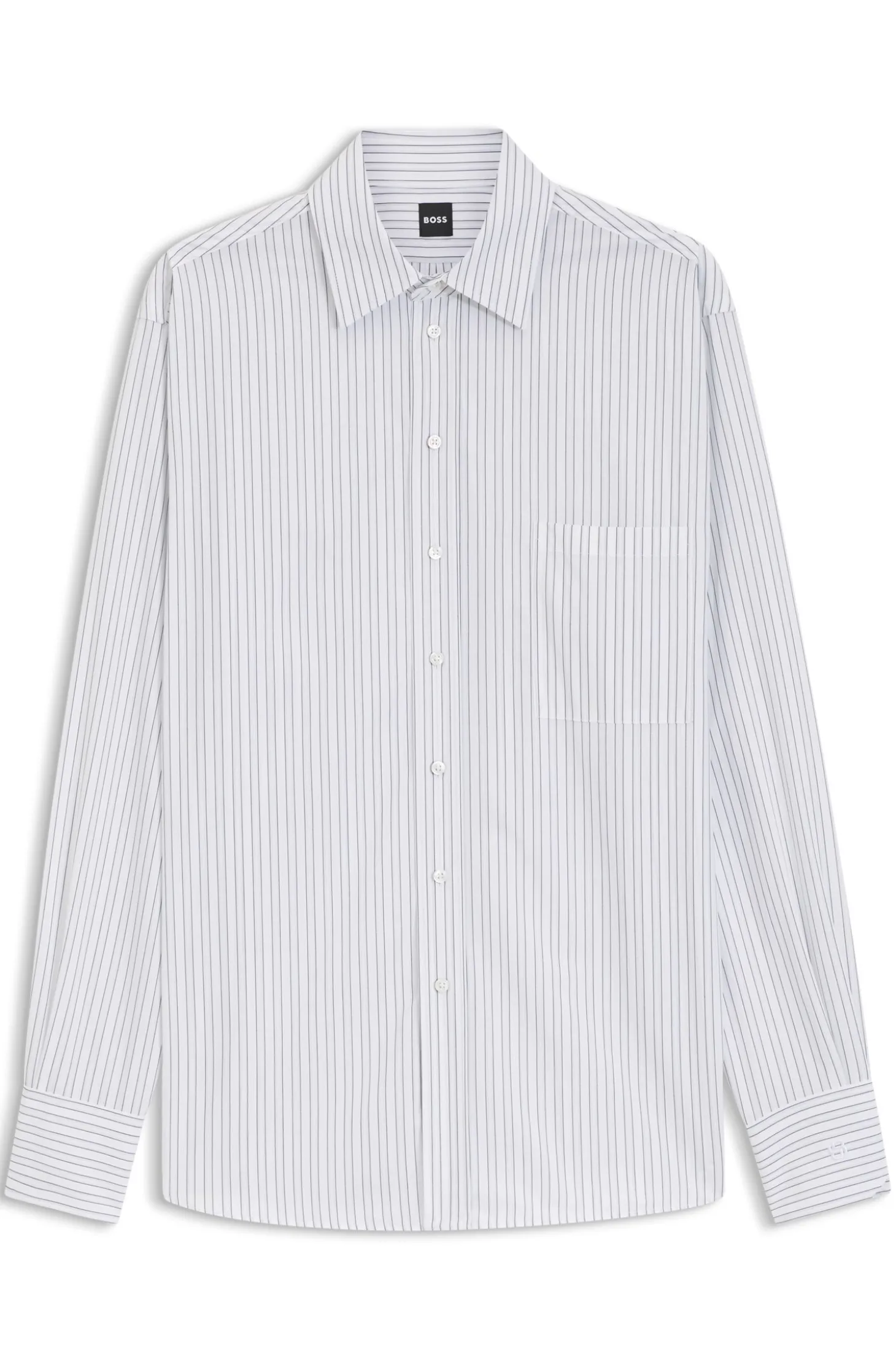 Relaxed-Fit Bluse aus gestreifter Baumwoll-Popeline