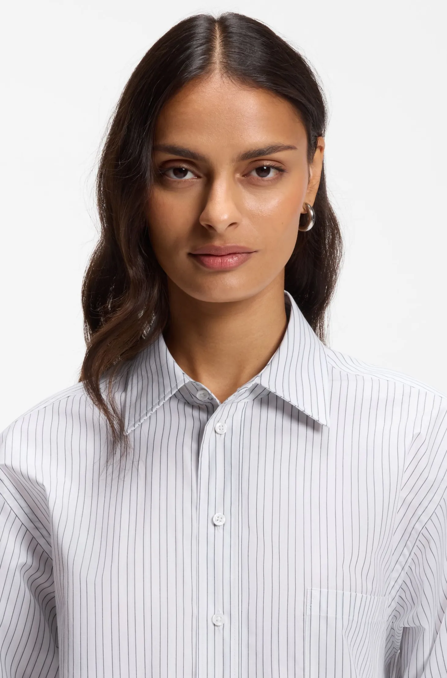 Relaxed-Fit Bluse aus gestreifter Baumwoll-Popeline