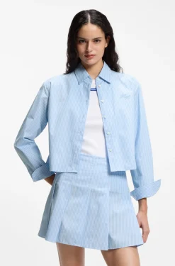 Relaxed-Fit Bluse aus gestreifter Baumwoll-Popeline