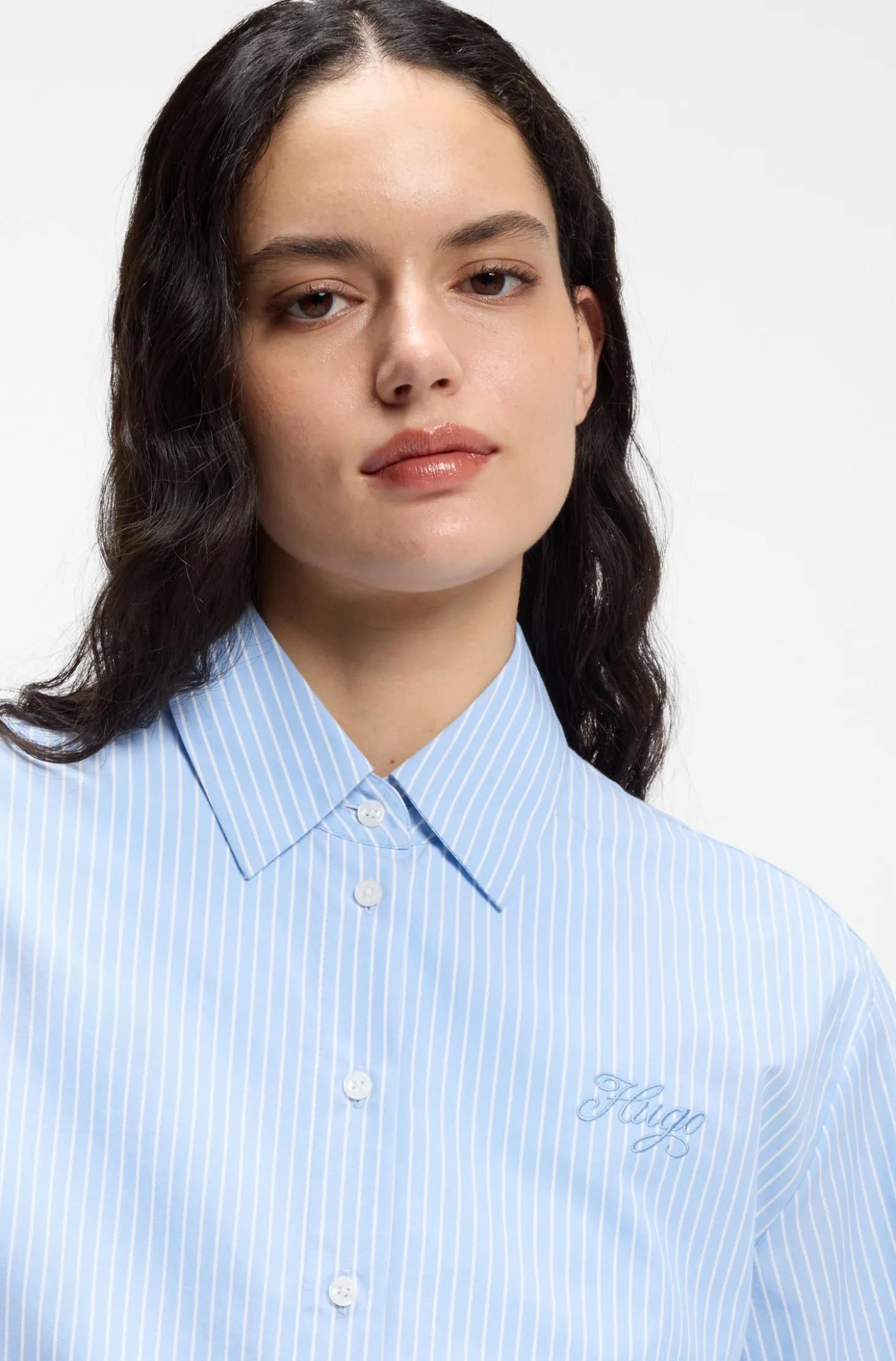 Relaxed-Fit Bluse aus gestreifter Baumwoll-Popeline