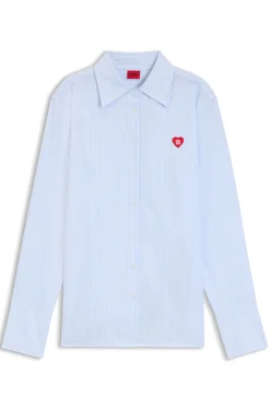 Relaxed-Fit Bluse aus gestreifter Oxford-Baumwolle