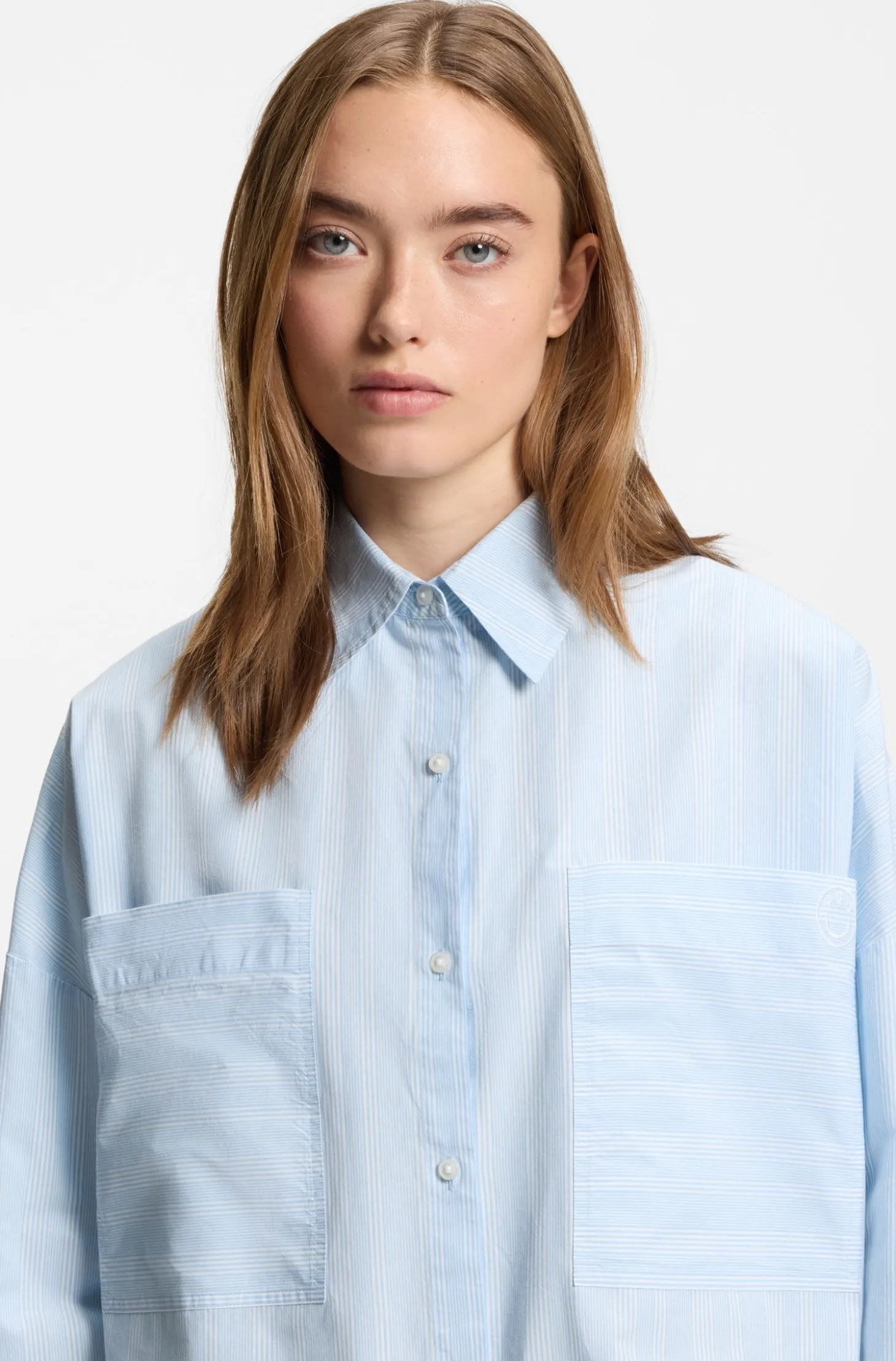 Relaxed-Fit Bluse aus gestreifter Baumwoll-Popeline