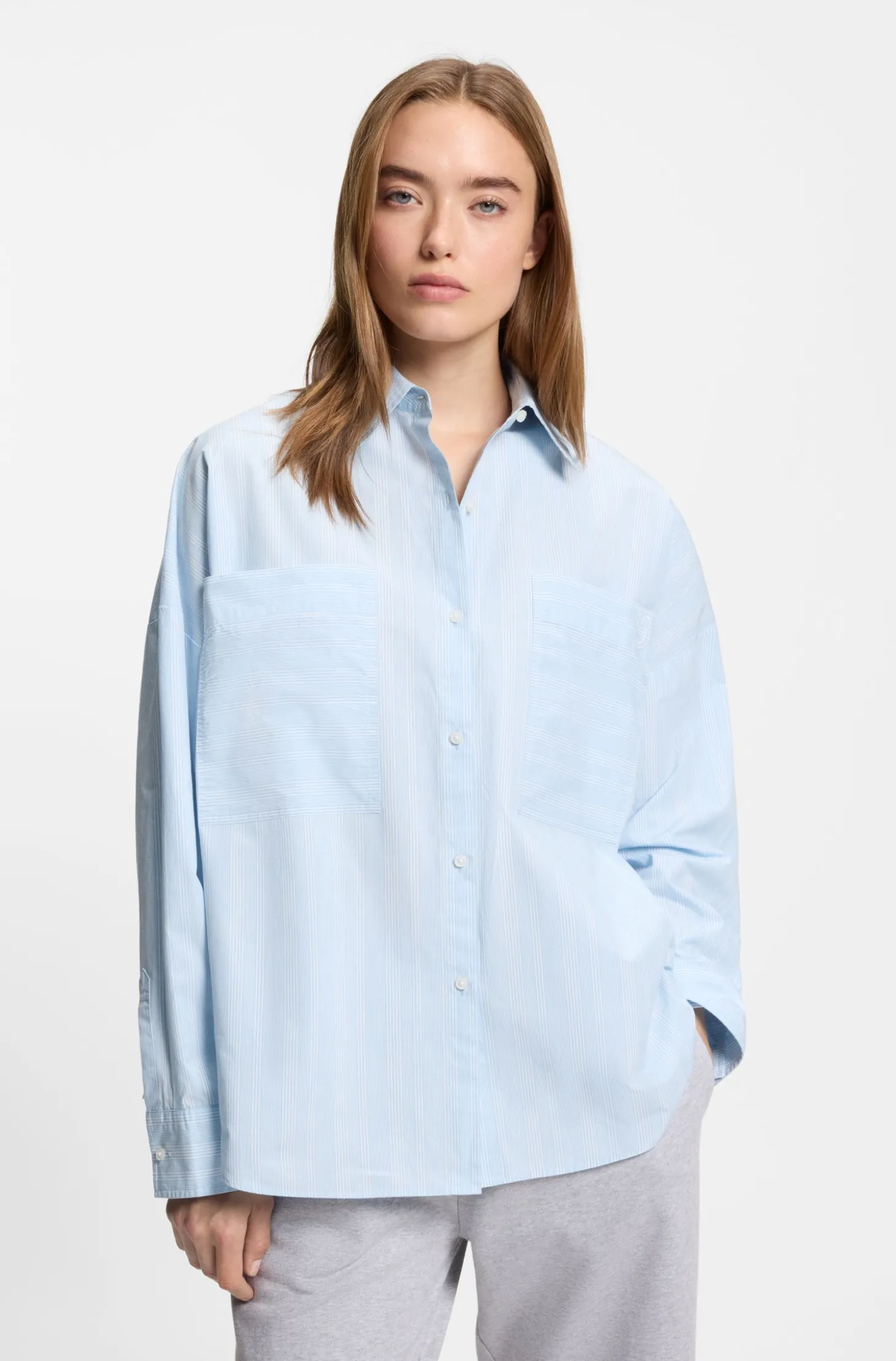 Relaxed-Fit Bluse aus gestreifter Baumwoll-Popeline