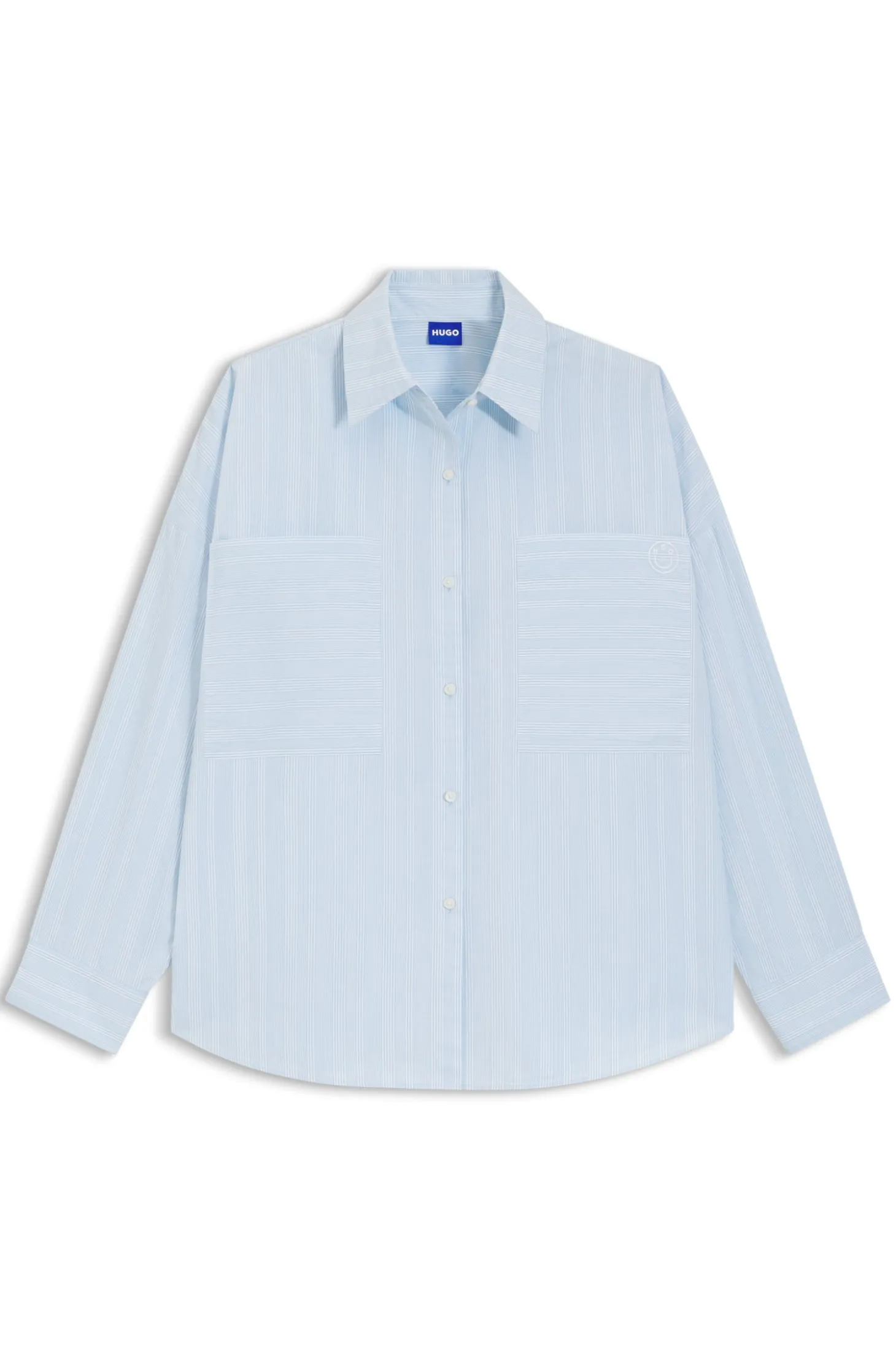 Relaxed-Fit Bluse aus gestreifter Baumwoll-Popeline