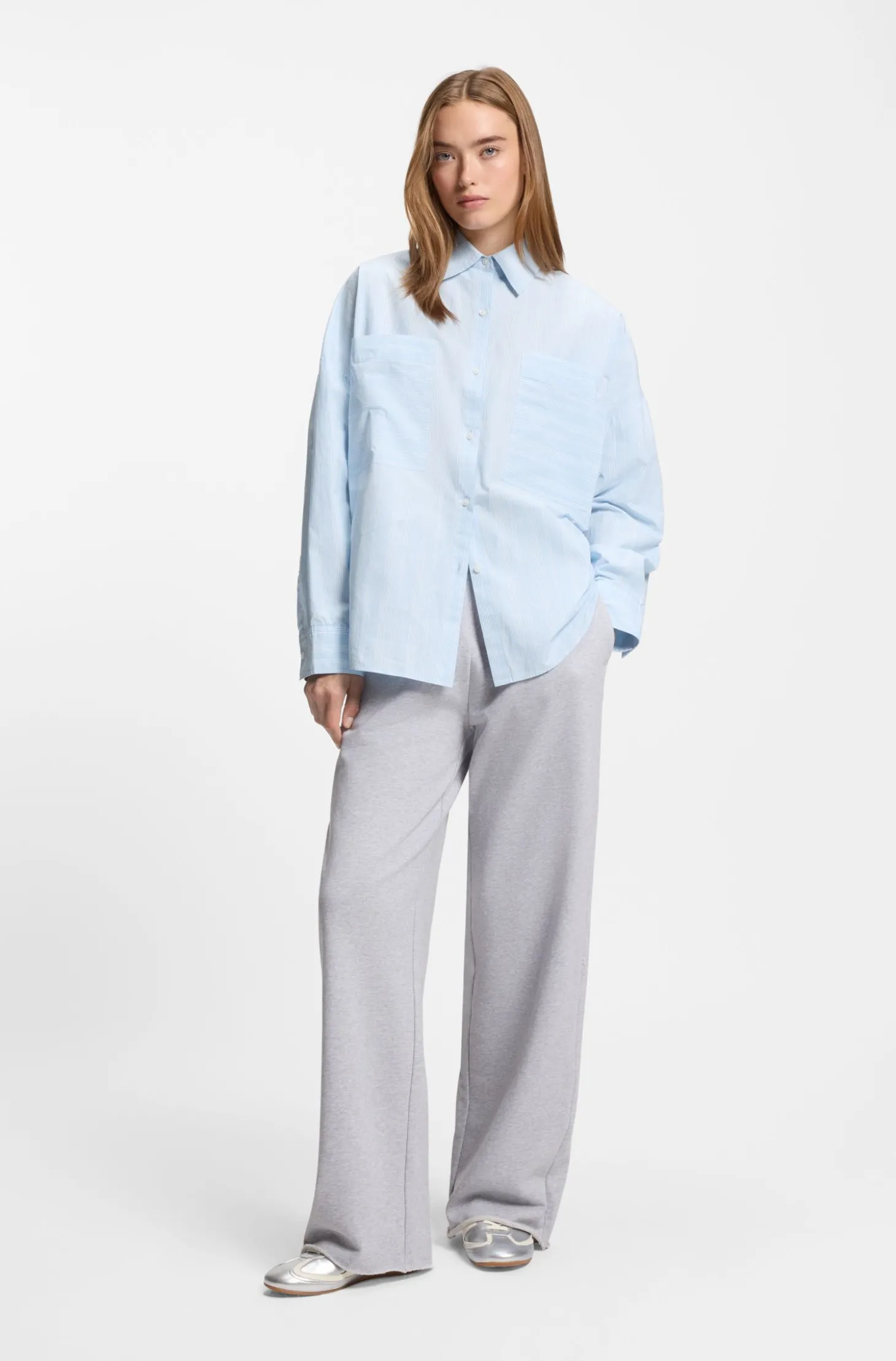 Relaxed-Fit Bluse aus gestreifter Baumwoll-Popeline