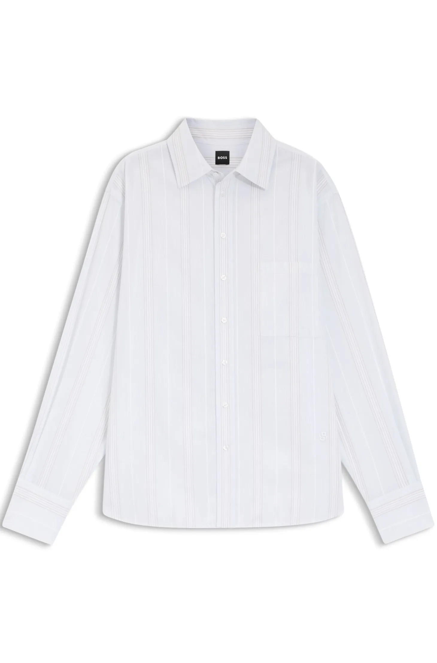 Relaxed-Fit Bluse aus gestreiftem Baumwoll-Canvas