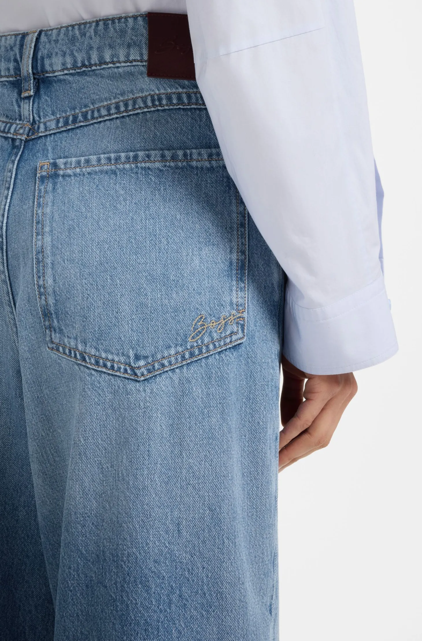 Relaxed-Fit Cropped-Jeans mit mittlerer Bundhöhe