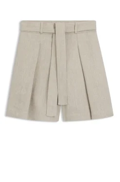 Relaxed-Fit Culotte aus Leinen-Mix mit Fischgrät-Webstruktur