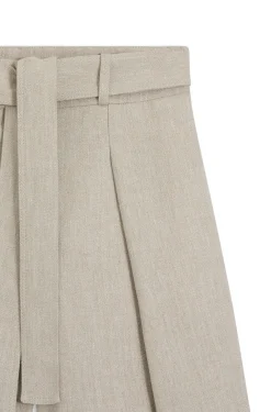 Relaxed-Fit Culotte aus Leinen-Mix mit Fischgrät-Webstruktur