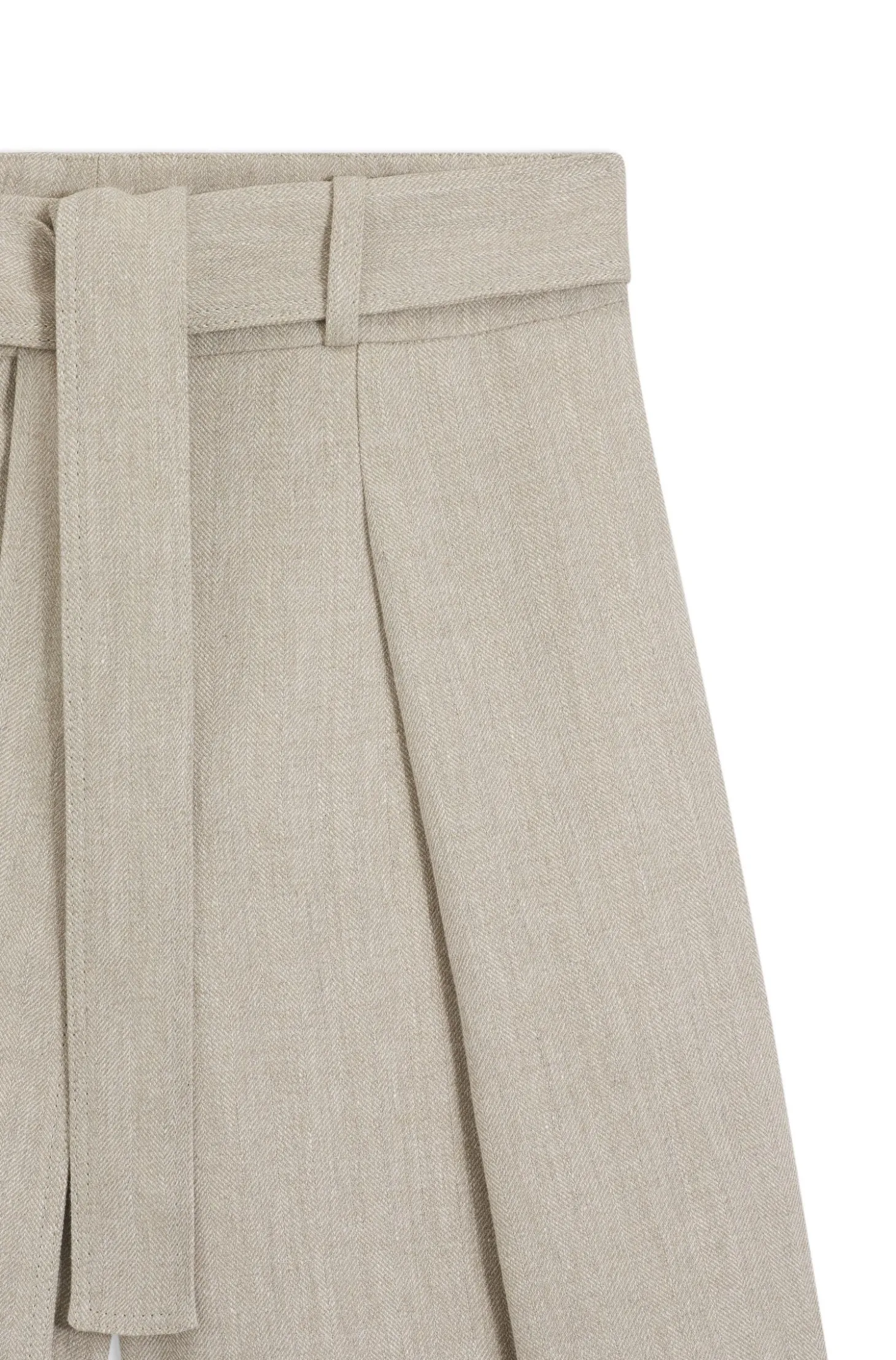 Relaxed-Fit Culotte aus Leinen-Mix mit Fischgrät-Webstruktur