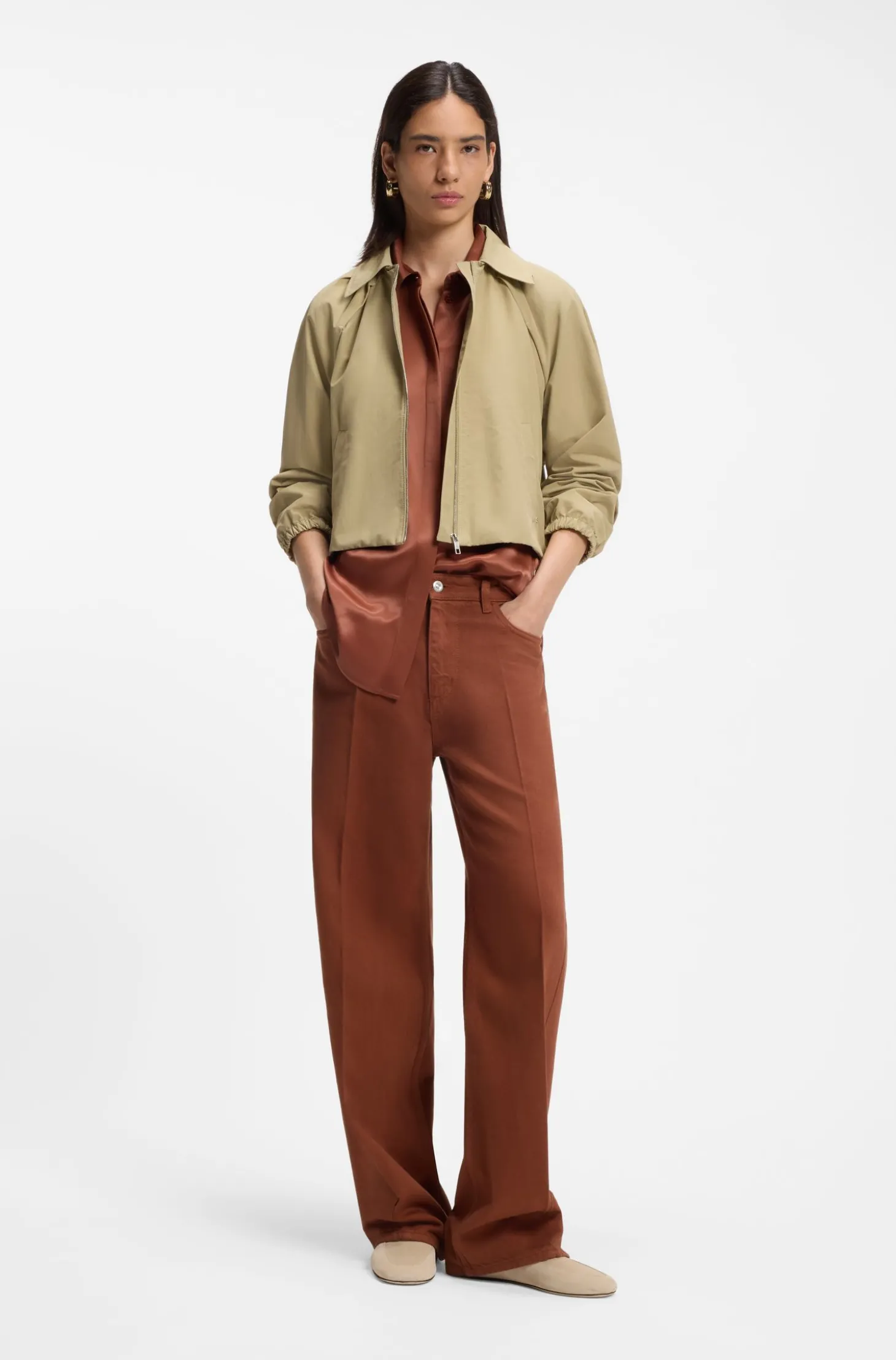 Relaxed-Fit farbige Jeans aus softem Baumwoll-Mix