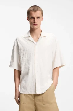 Relaxed-Fit Hemd aus Baumwoll-Frottee-Jacquard