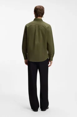 Relaxed-Fit Hemd aus Baumwoll-Twill mit Brustlogo