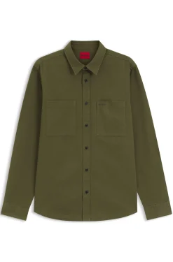 Relaxed-Fit Hemd aus Baumwoll-Twill mit Brustlogo