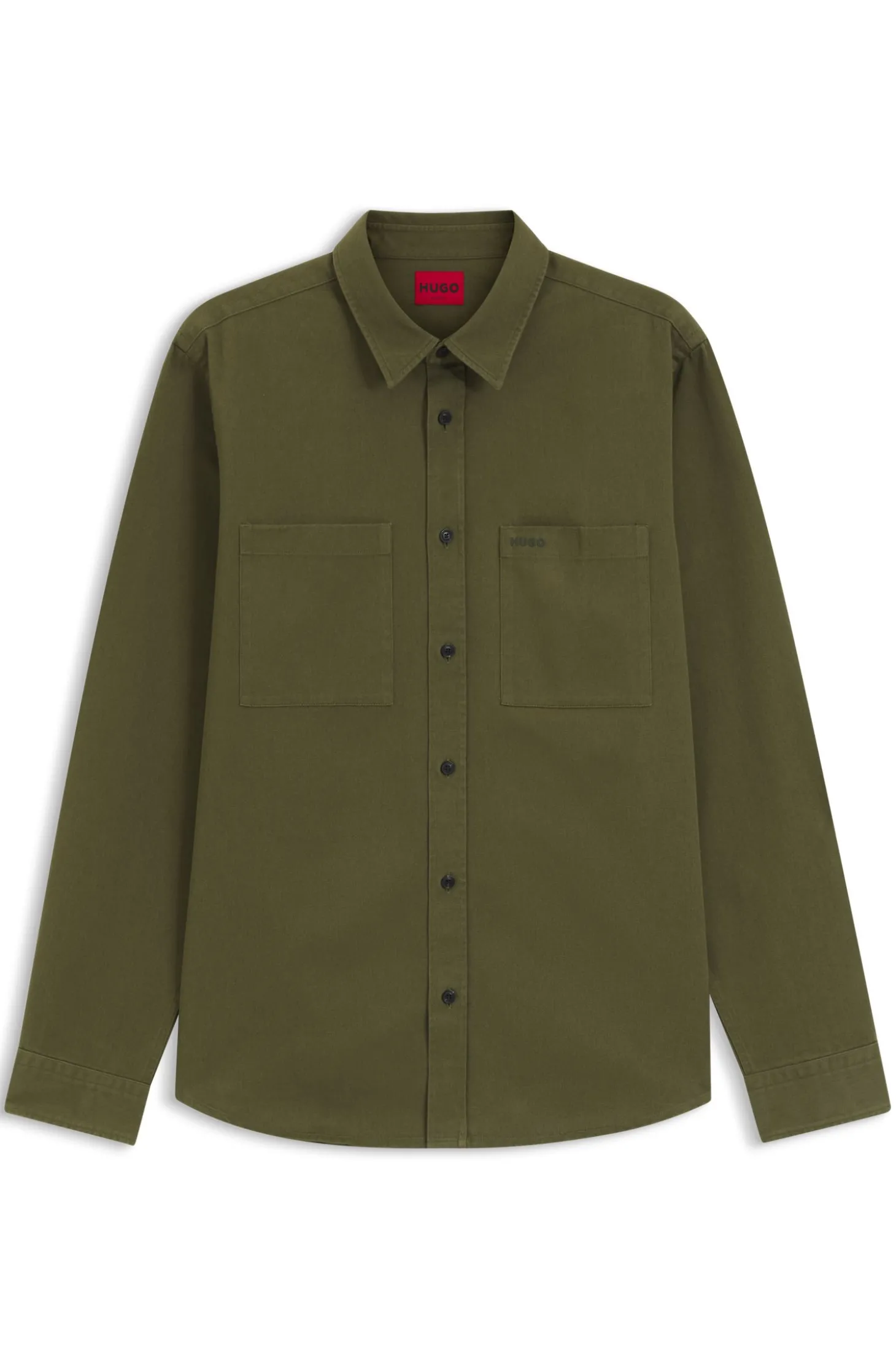 Relaxed-Fit Hemd aus Baumwoll-Twill mit Brustlogo