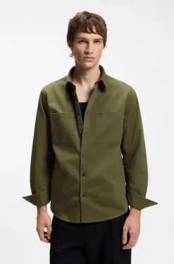 Relaxed-Fit Hemd aus Baumwoll-Twill mit Brustlogo