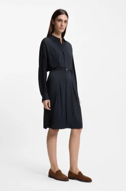 Relaxed-Fit Hemdblusenkleid mit abnehmbarem Gürtel